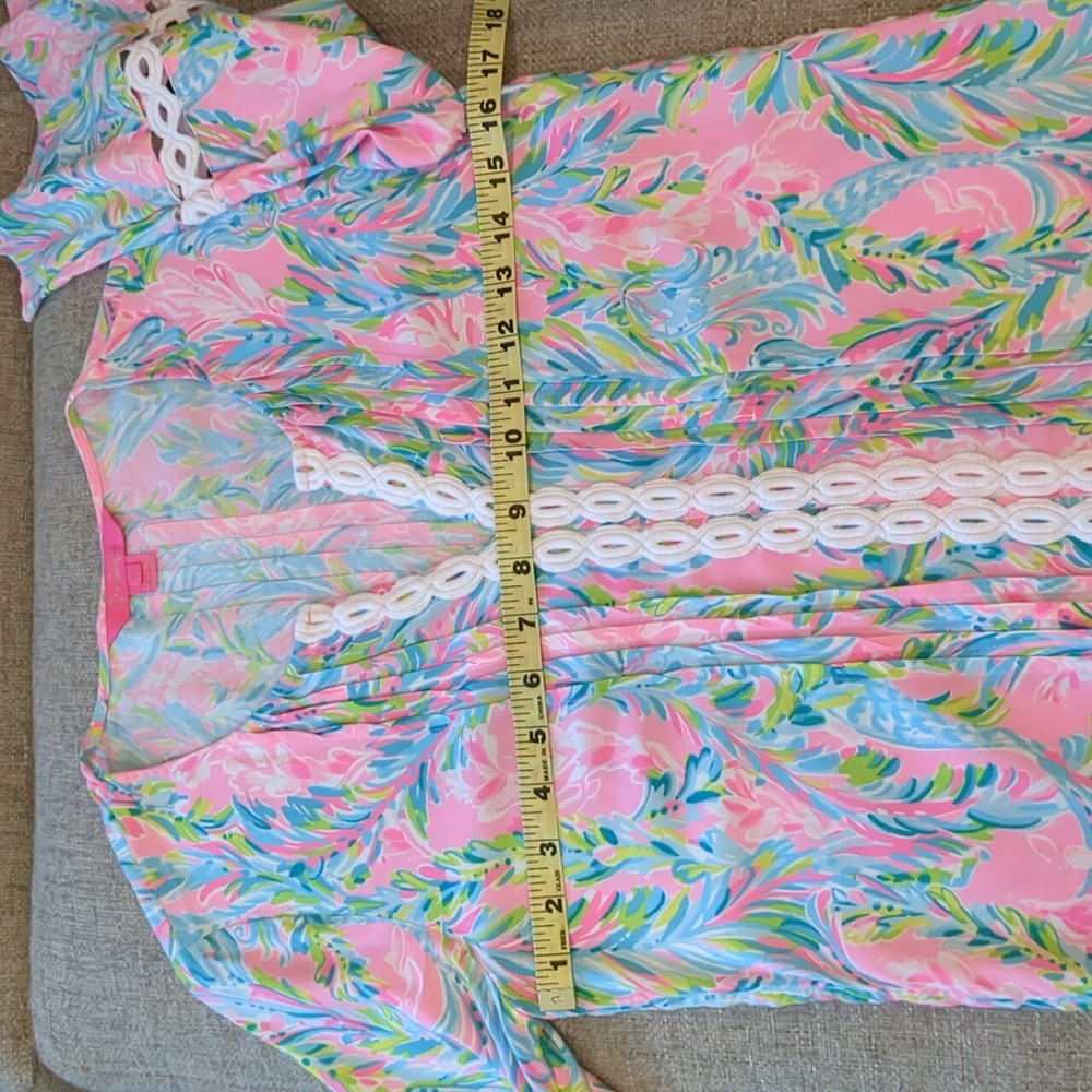 Lilly Pulitzer Hollie Tunic Pink and Blue Floral Dress XS - Picture 14 of 15